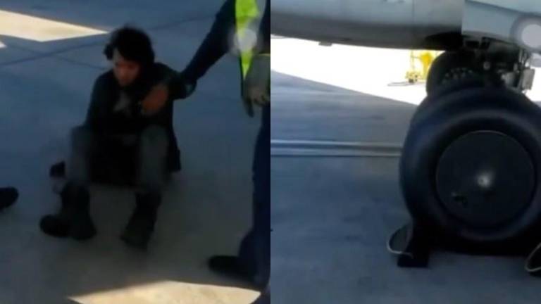 Video muestra a polizón que llegó a Miami escondido en el tren de aterrizaje de un avión