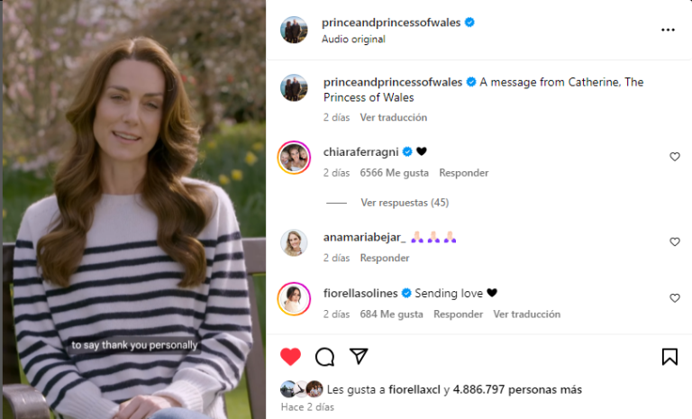 $!A través de un video en Instagram la Princesa de Gales anunció que está en tratamiento de quimioterapia.
