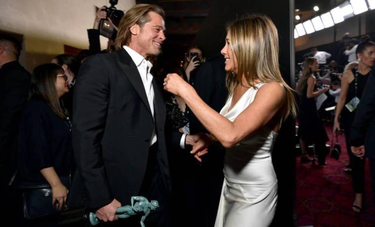 $!Jennier Aniston y Brad Pitt en los premios SAG 2020.