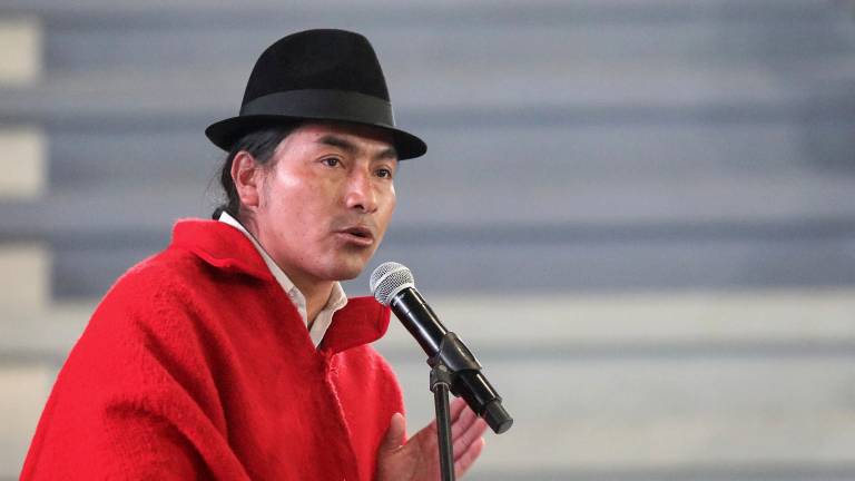 Leonidas Iza Salazar, precandidato a la presidencia de la República