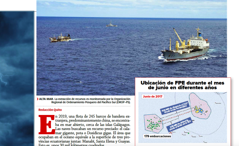 $!China no quiso aumentar observadores en barcos que circulan por aguas ecuatorianas