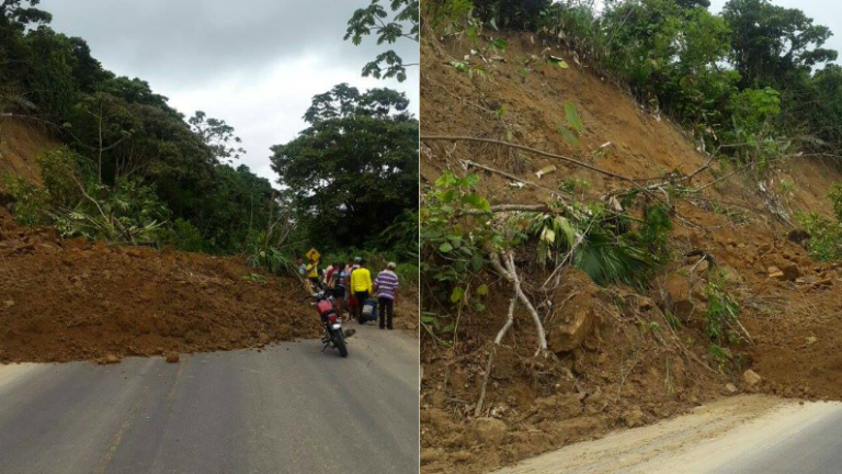 Carretera vía a Mompiche bloqueada tras nuevo sismo