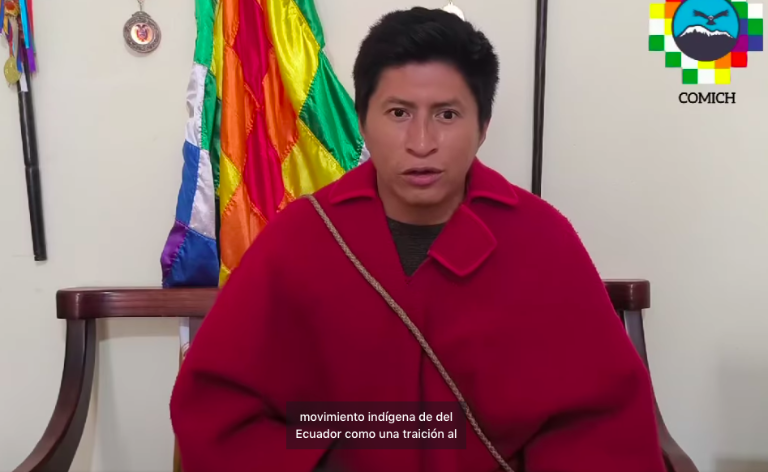 $!Fernando Guamán, presidente de la Confederación de Movimientos Indígenas del Chimborazo (Comich).