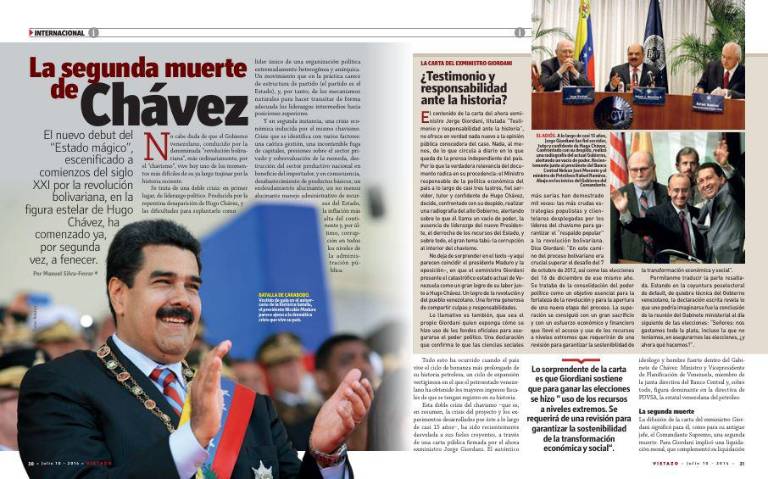 $!Así relataba Vistazo el agotamiento del régimen chavista en julio de 2016.
