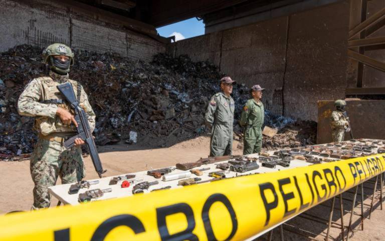 $!Destrucción de cientos de armas incautadas en lo que va del año, llevada a cabo el 20 de junio de este año.