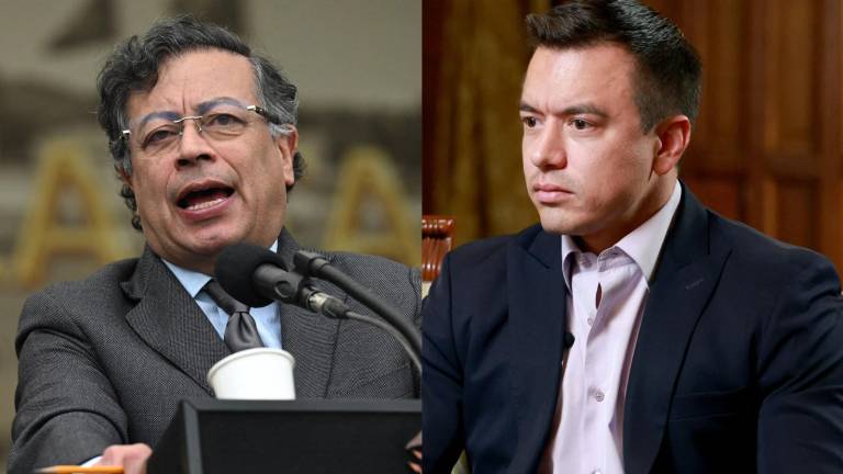 Combo de fotografías del presidente colombiano, Gustavo Petro, y el mandatario de Ecuador, Daniel Noboa.