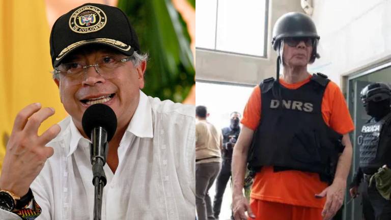 Combo de fotografías que muestra al presidente de Colombia, Gustavo Petro (I), y al exvicepresidente ecuatoriano Jorge Glas (D).