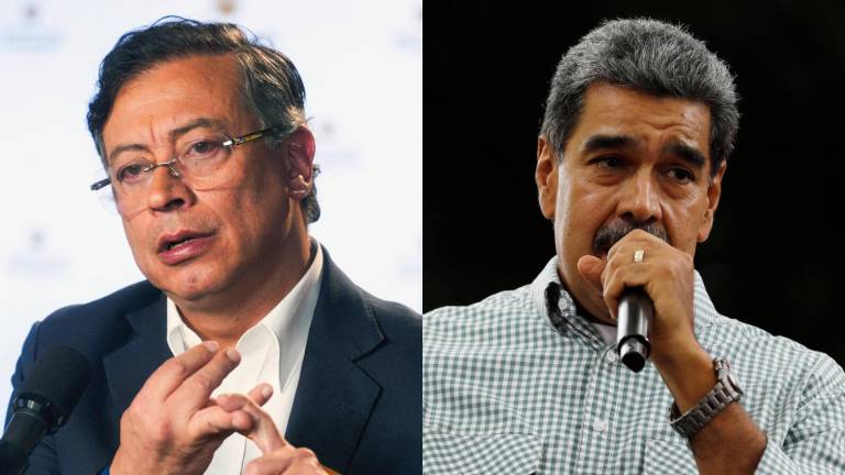 Combo de fotografías de archivo que muestra al presidente de Colombia, Gustavo Petro, y al mandatario venezolano, Nicolás Maduro.