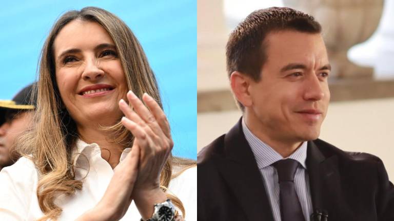Combo de fotografías de la candidata presidencial colombiana, Paloma Valencia, y el mandatario de Ecuador, Daniel Noboa.