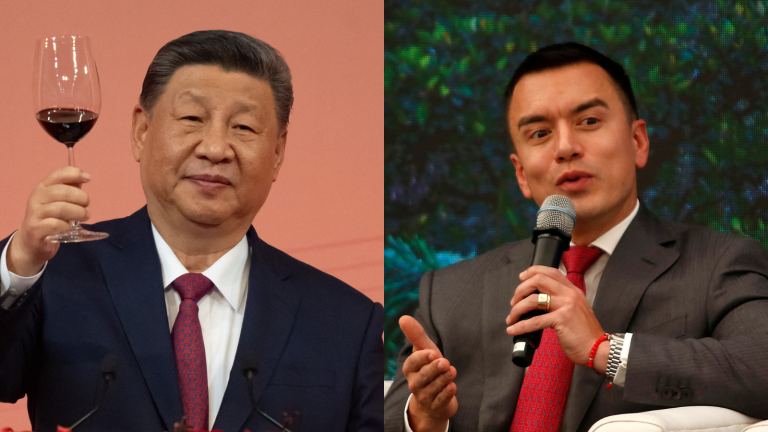 Daniel Noboa y Xi Jinping celebran los 45 años de relaciones diplomáticas entre Ecuador y China