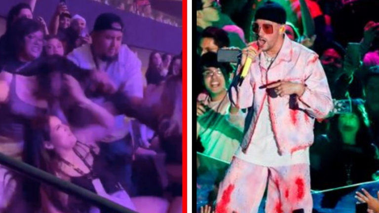 Bad Bunny: Caótica pelea de fanáticas durante concierto del cantante se vuelve viral