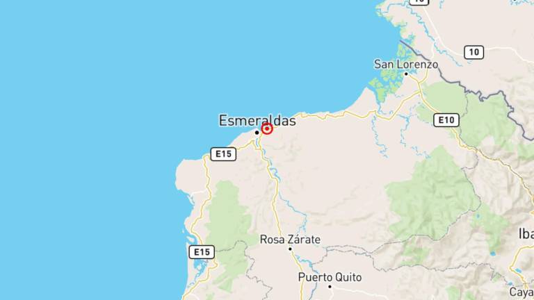 Sismo de magnitud 4,1 se registró a seis kilómetros de la ciudad de Esmeraldas