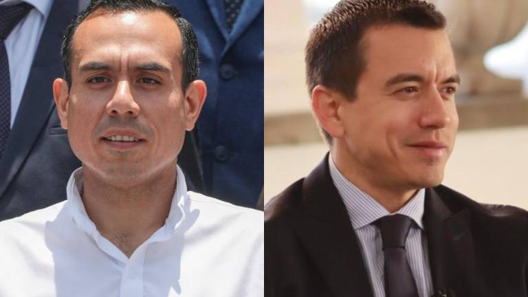 Combo de fotografías del mandatario de Perú, José Jerí (I), y el presidente de Ecuador, Daniel Noboa.