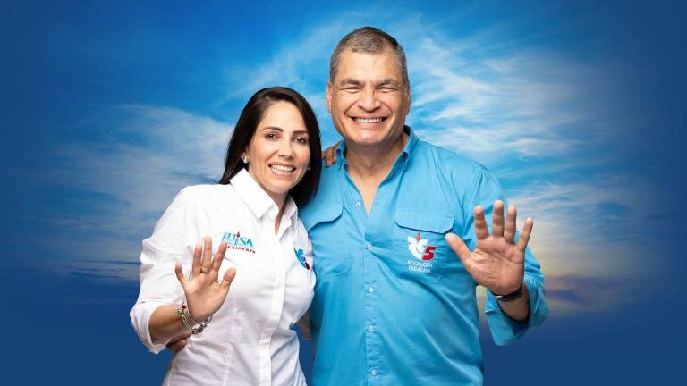 Luisa González y el expresidente Rafael Correa.