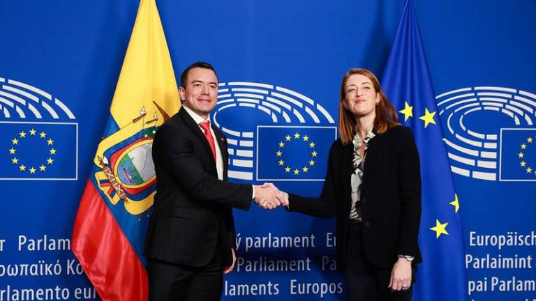 El presidente de la República, Daniel Noboa, mantuvo una reunión con Roberta Metsola, presidenta del Parlamento Europeo.