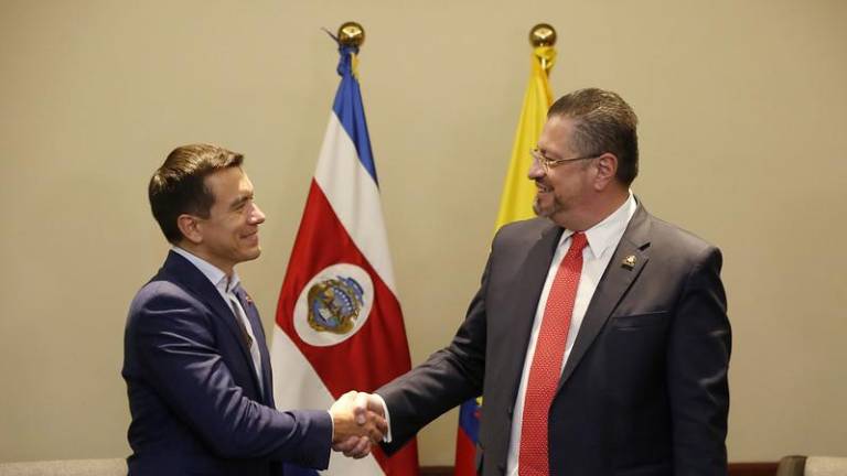 Daniel Noboa y el presidente de Costa Rica, Rodrigo Chaves, abordan libre comercio y narcotráfico en reunión de trabajo