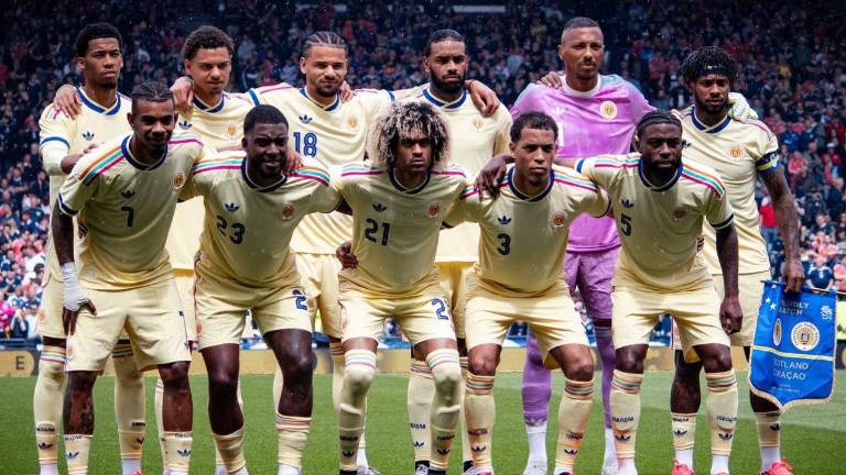 Once inicial de Curazao en su último amistoso internacional.