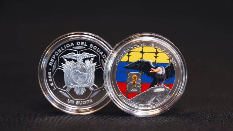 Moneda conmemorativa de Ecuador por el Mundial 2026.