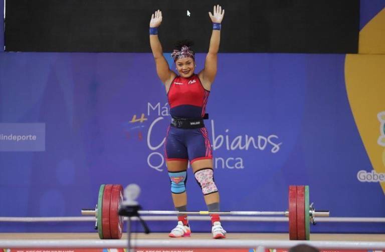 $!La pesista ecuatoriana ganó dos medallas de oro tras su participación en los Juegos Bolivarianos de Valledupar.