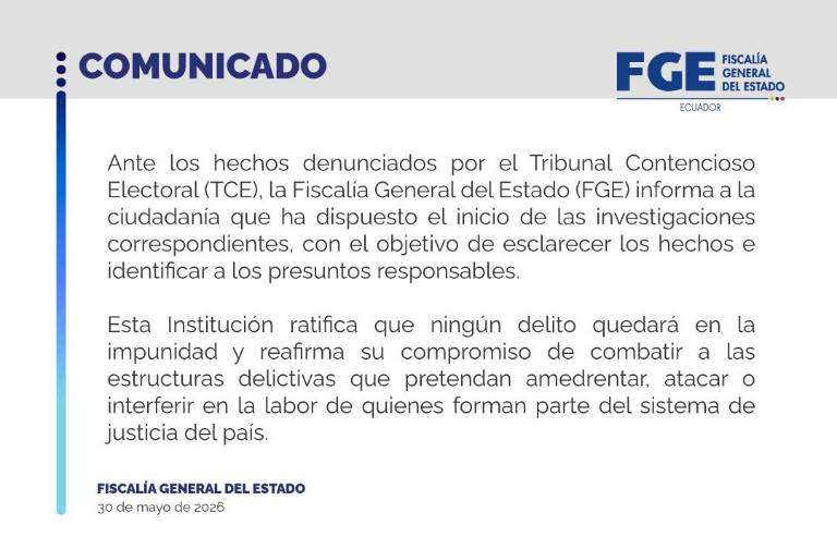 $!Comunicado de la Fiscalía.