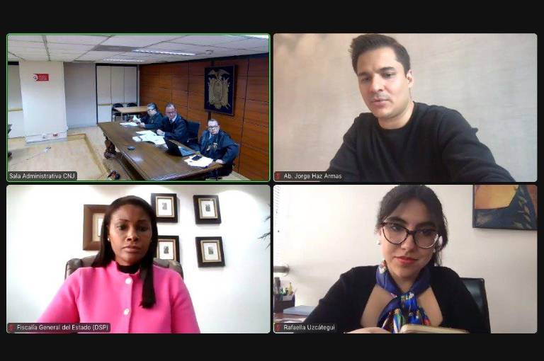 $!Captura de la audiencia, en la que la Fiscal Diana Salazar se presentó en representación del Ministerio Público.