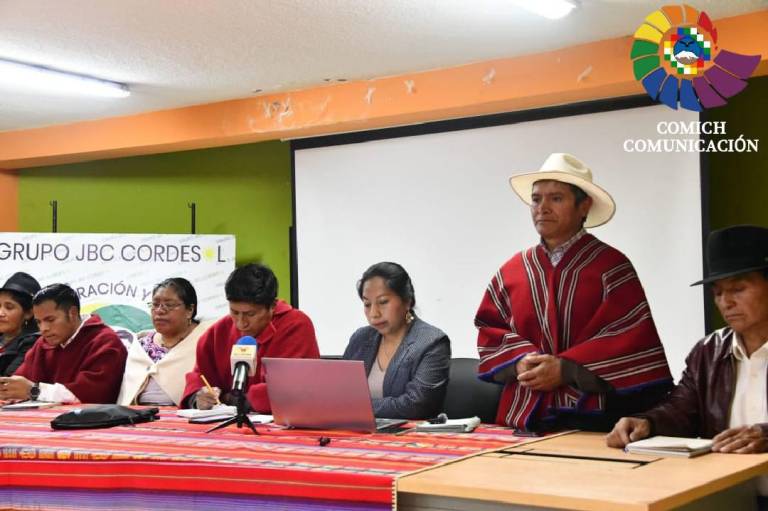 $!El movimiento indígena de Chimborazo anunció su postura para la segunda vuelta electoral.
