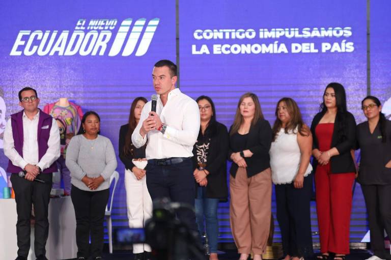 $!Daniel Noboa habla sobre el Crédito Emprende Violeta.