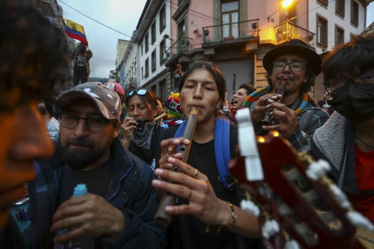 $!Así fue el quinto día de marchas contra Gobierno en Quito