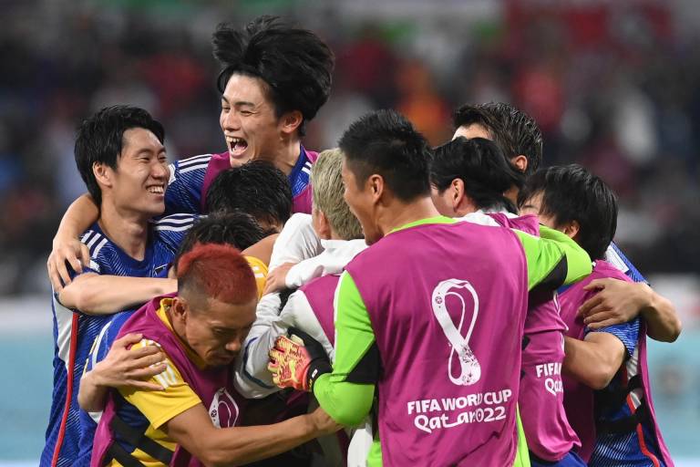 $!Jugadores de Japón celebran el 2-1 ante Alemania.