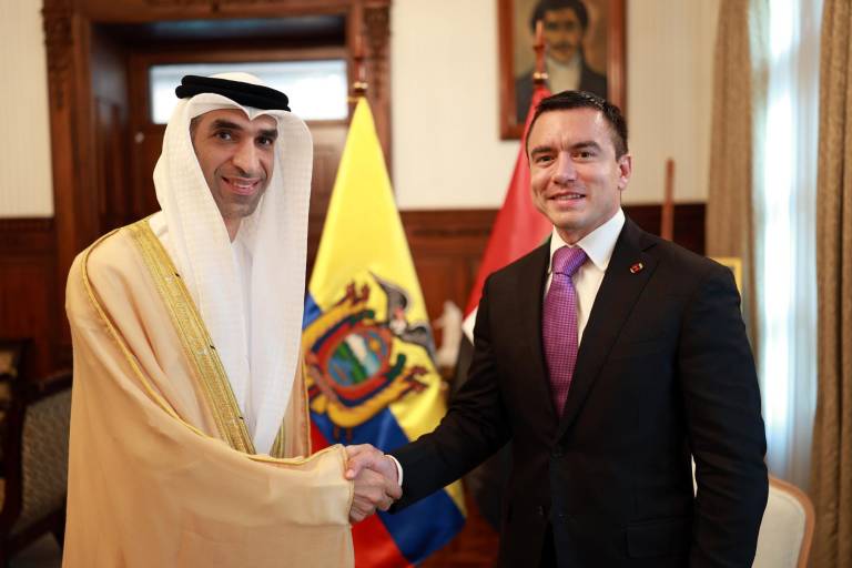 $!El presidente Daniel Noboa junto a Thani bin Ahmed Al Zeyoudi.