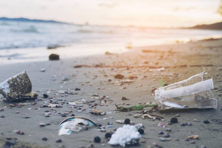 $!Basura en una playa, mostrando el problema de la contaminación.