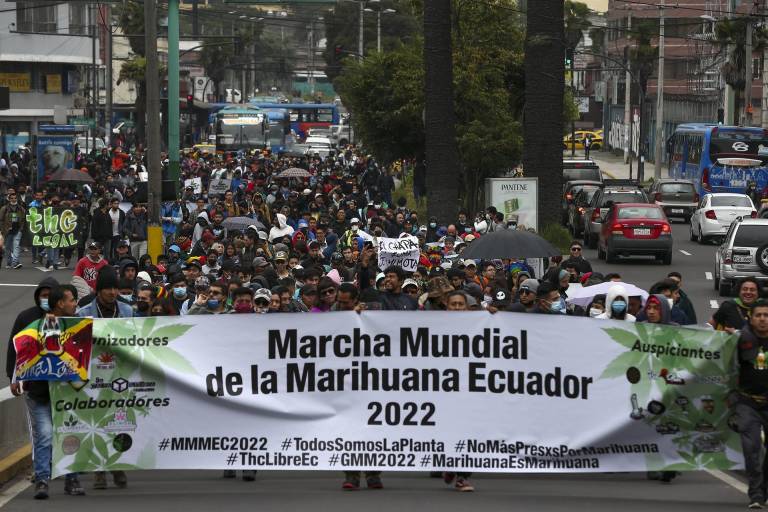 $!Cientos de personas reclaman la legalización total de la marihuana en Ecuador