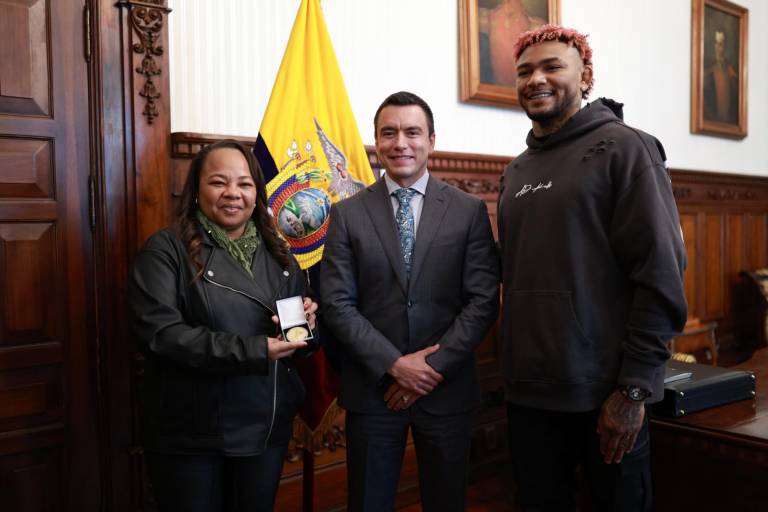 $!Así fue el encuentro de Michael Morales, el ecuatoriano invicto de la UFC, con Daniel Noboa en Carondelet