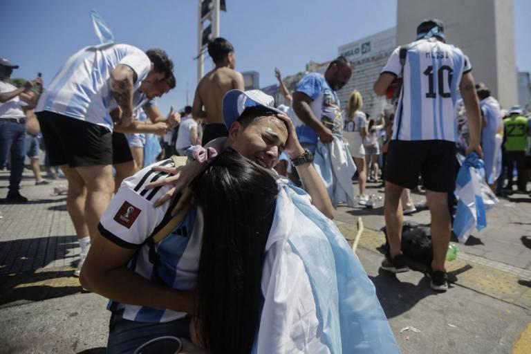 $!FOTOS: Argentina festeja en éxtasis el campeonato mundial de fútbol Catar 2022