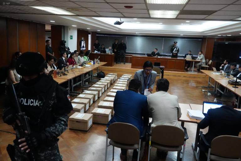 $!Fotografía de la instalación de la última audiencia de vinculación del caso Metástasis en Quito, el 15 de marzo del 2024.