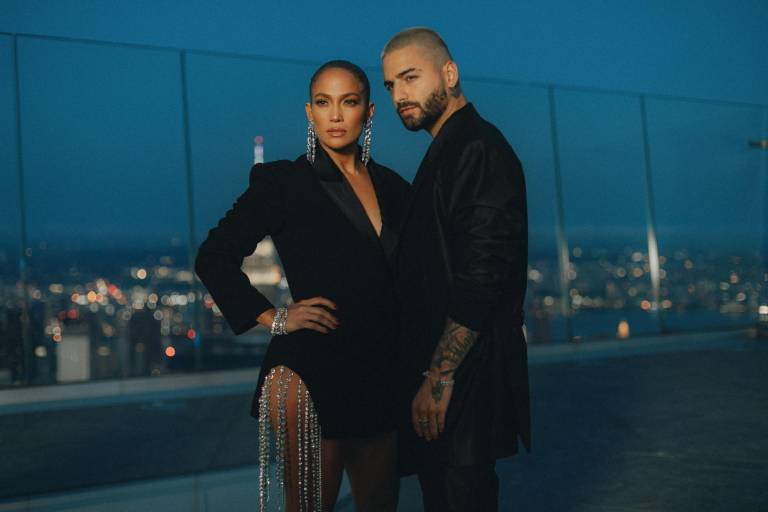 $!Foto de Maluma junto a JLo durante la grabación del video de su canción Pa Ti. Foto: Rayner Alba @phraa