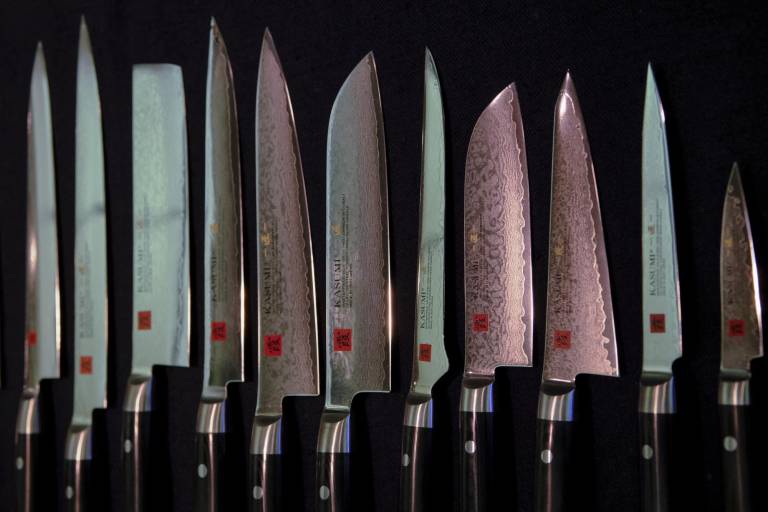 $!Foto de cuchillos japoneses de la fábrica Sumikama Cutlery en Seki.
