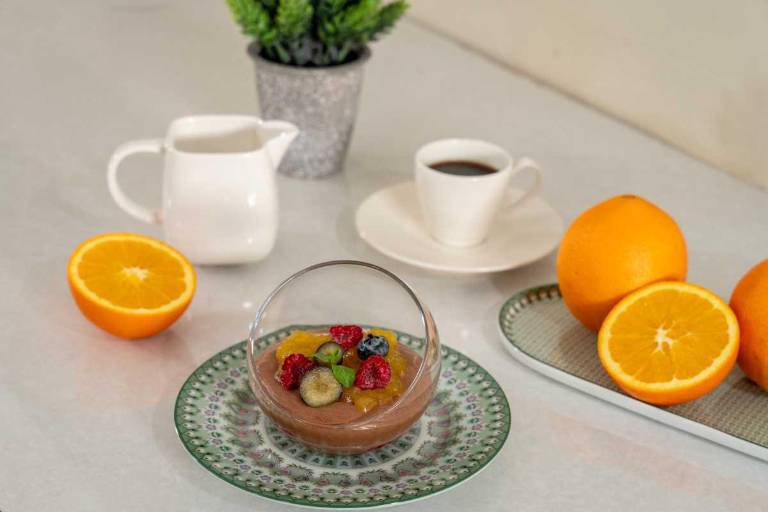 $!Mousse de chocolate con jalea de naranja de Gourmandises.