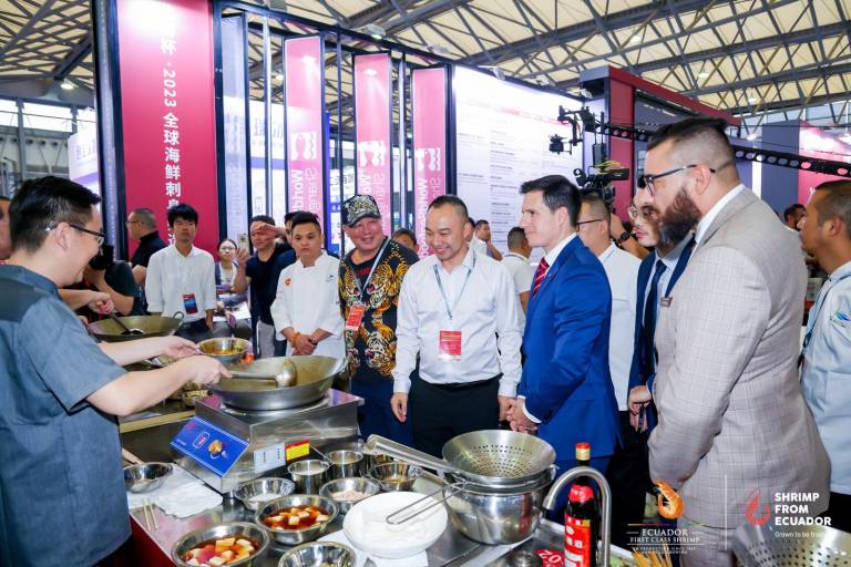 $!Este año la CNA hizo el relanzamiento del camarón ecuatoriano en la 17ª feria internacional World Seafood Shanghai, una de las exposiciones más importantes de la industria pesquera.