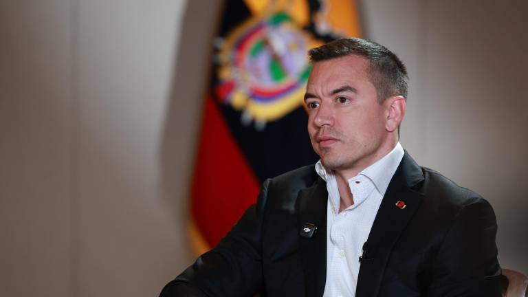 El presidente de Ecuador, Daniel Noboa, es entrevistado por la cadena Univisión, este lunes 9 de marzo.