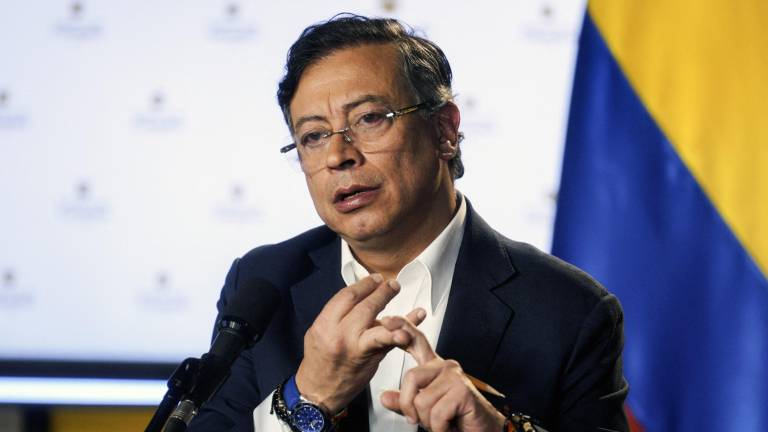El presidente de Colombia, Gustavo Petro, durante una conferencia de prensa en el Palacio Presidencial de Nariño en Bogotá el 23 de octubre de 2025.