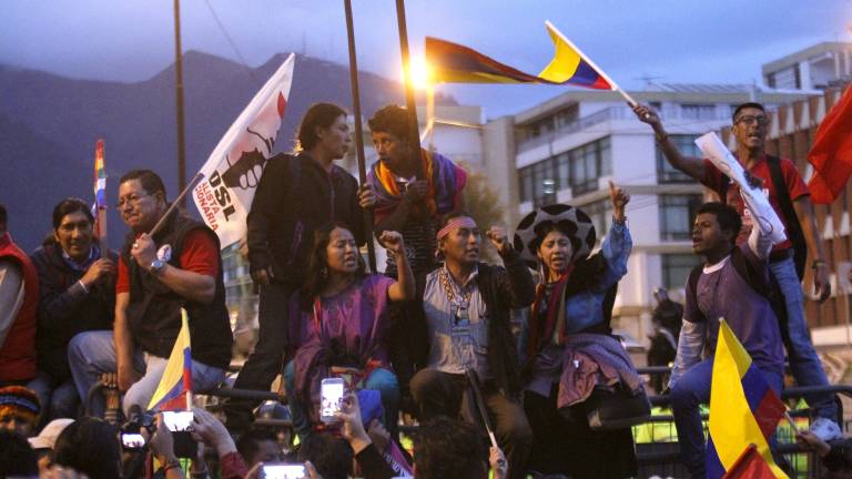 Sindicatos volvieron a protestar con Correa ausente