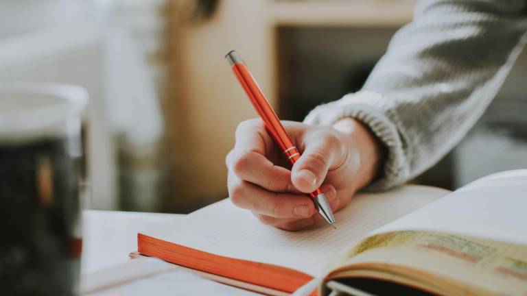 Imagen referencial de una persona estudiando a distancia.