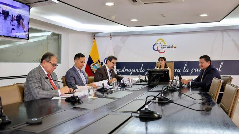El Pleno del Consejo de la Judicatura, presidido por Mercedes Caicedo.