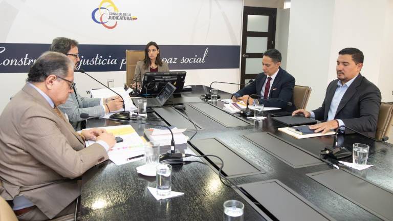 El pleno del Consejo de la Judicatura, presidido por Mercedes Caicedo.