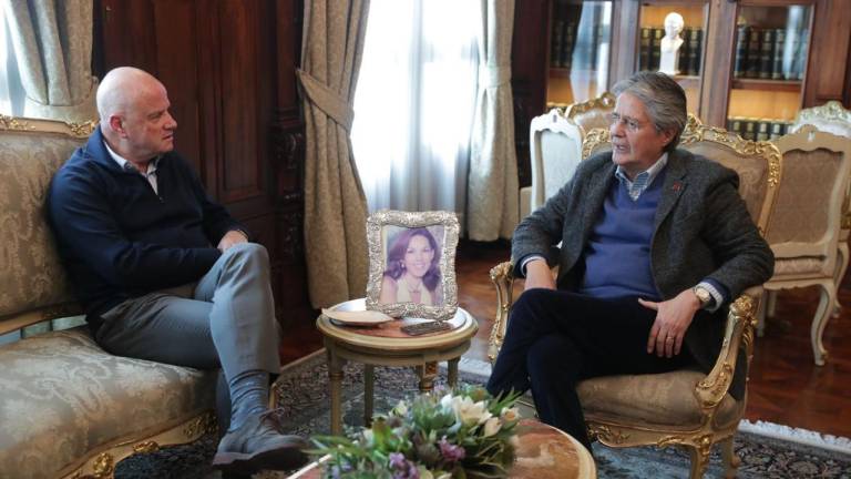 Esta tarde se reunió el vicepresidente Alfredo Borrero con el presidente Guillermo Lasso en el Palacio de Carondelet.