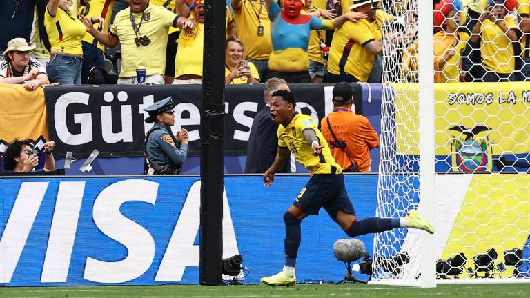 Gonzalo Plata celebrando el gol anotado ante Alemania en el Mundial 2026.