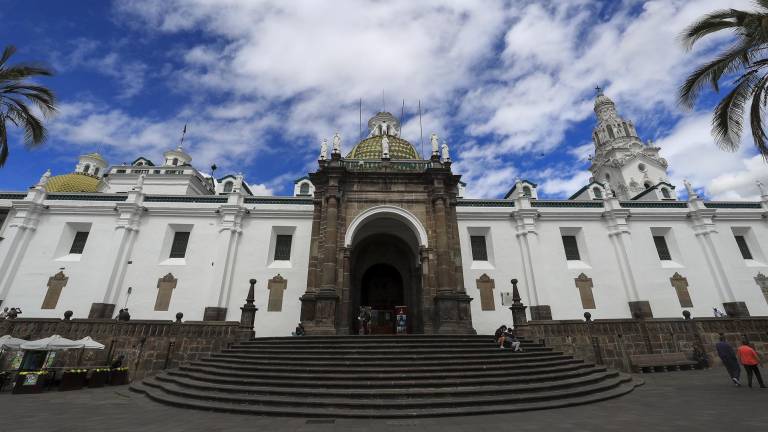 Vista hoy de la Catedral Metropolitana de Quito.