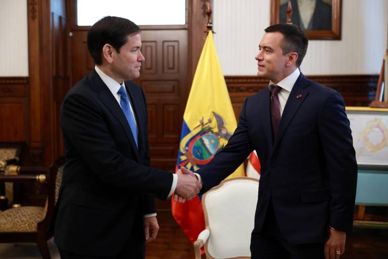 $!Daniel Noboa con Marco Rubio en el Palacio de Gobierno, en Quito.