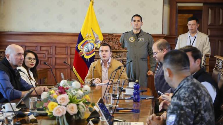 Daniel Noboa lideró la reunión del Consejo de Seguridad efectuado en el Palcio de Carondelet.